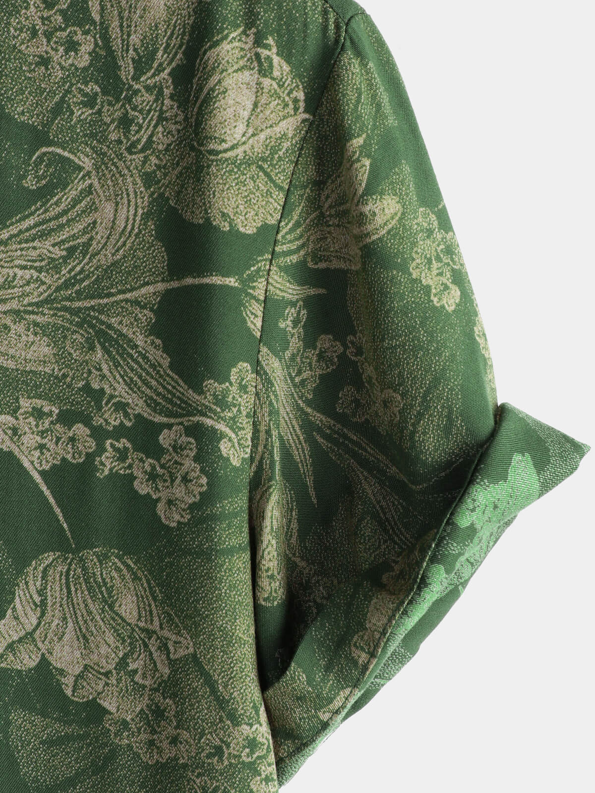 Chemise hawaïenne à manches courtes et boutons respirants pour homme style vintage vert