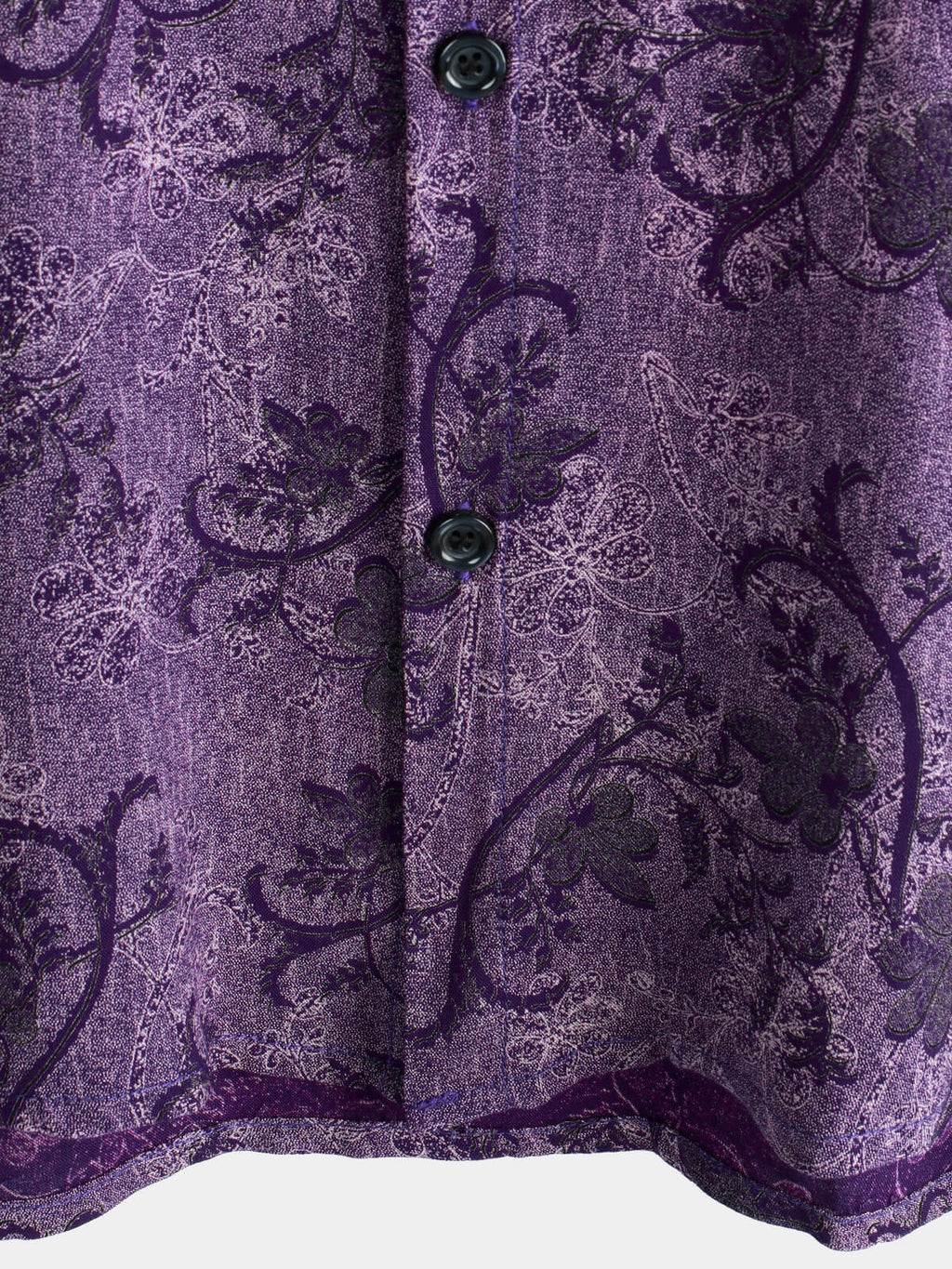 Chemise d'Homme Vintage Violet d'Été Respirante à Manches Courtes