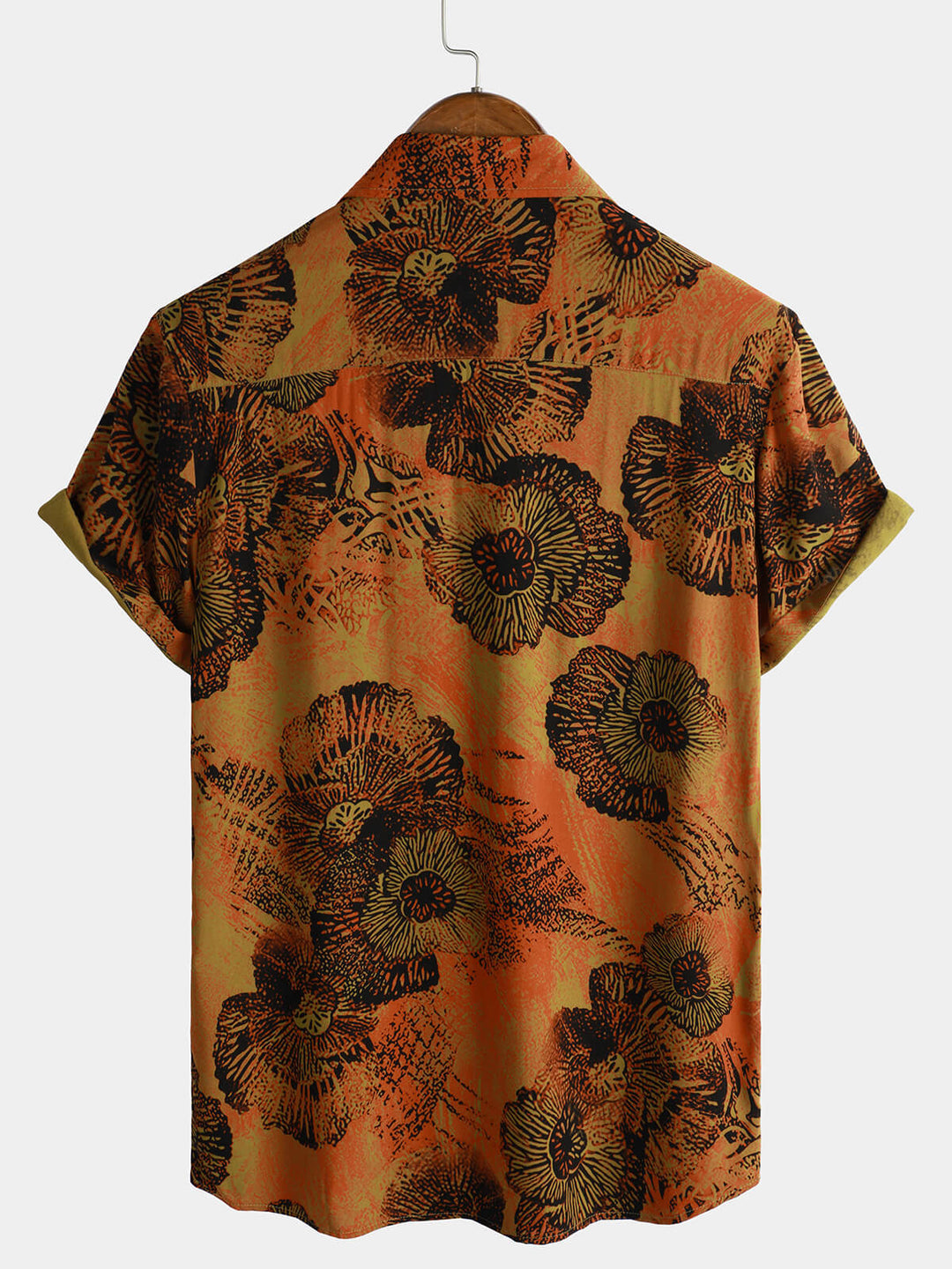 Chemise hawaïenne à manches courtes et à imprimé floral rétro pour homme