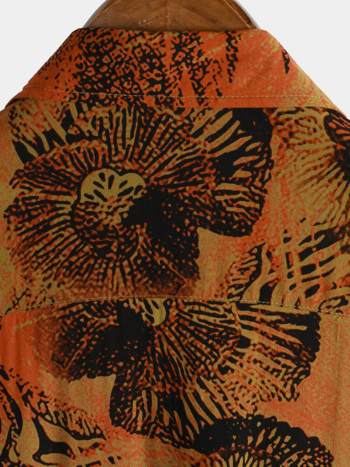 Chemise hawaïenne à manches courtes et à imprimé floral rétro pour homme