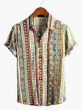 Chemise Retro à Manches Courtes Boho pour Homme