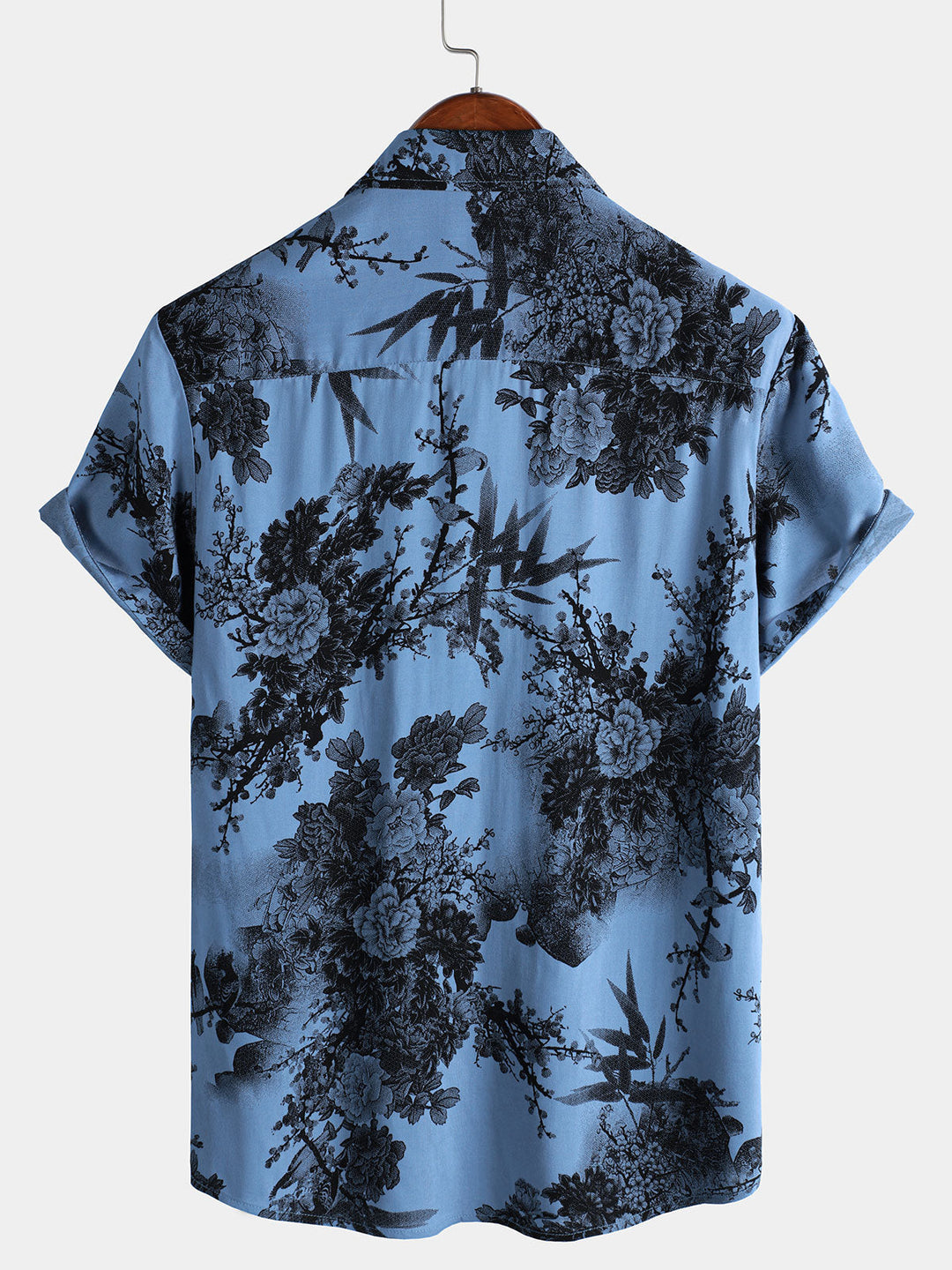 Chemise hawaïenne à manches courtes pour homme, style rétro, respirante, motif floral
