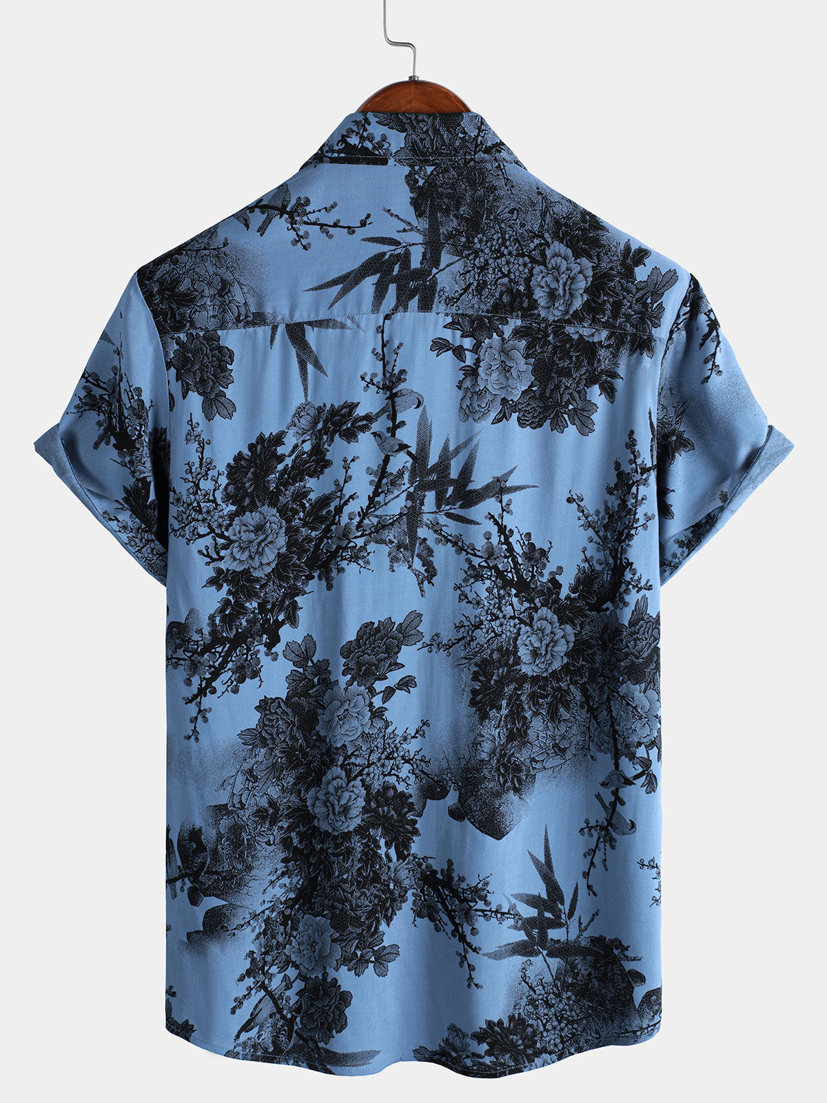Chemise hawaïenne à manches courtes pour homme, style rétro, respirante, motif floral