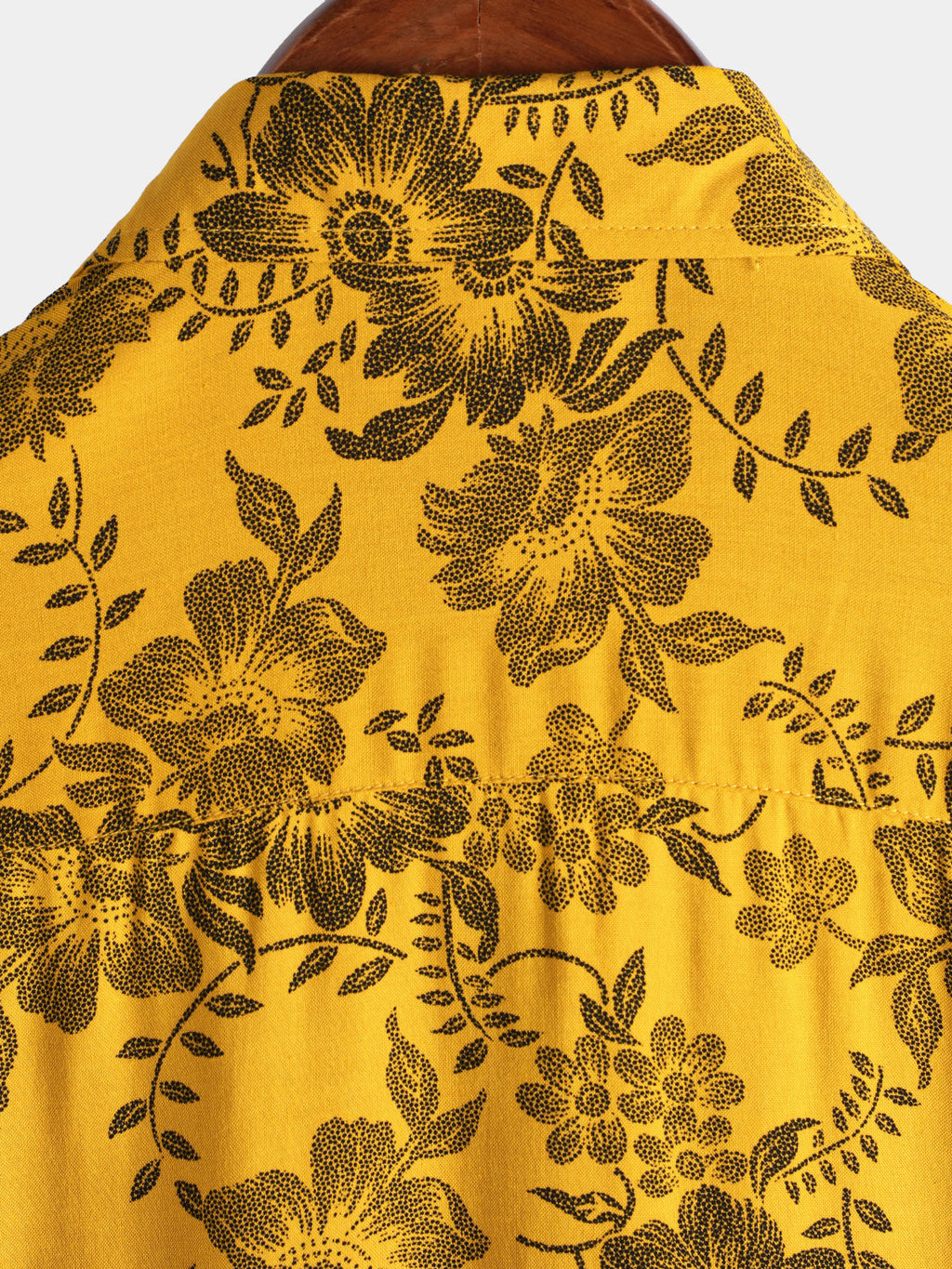 Chemise hawaïenne à manches courtes jaune à imprimé floral vintage pour homme