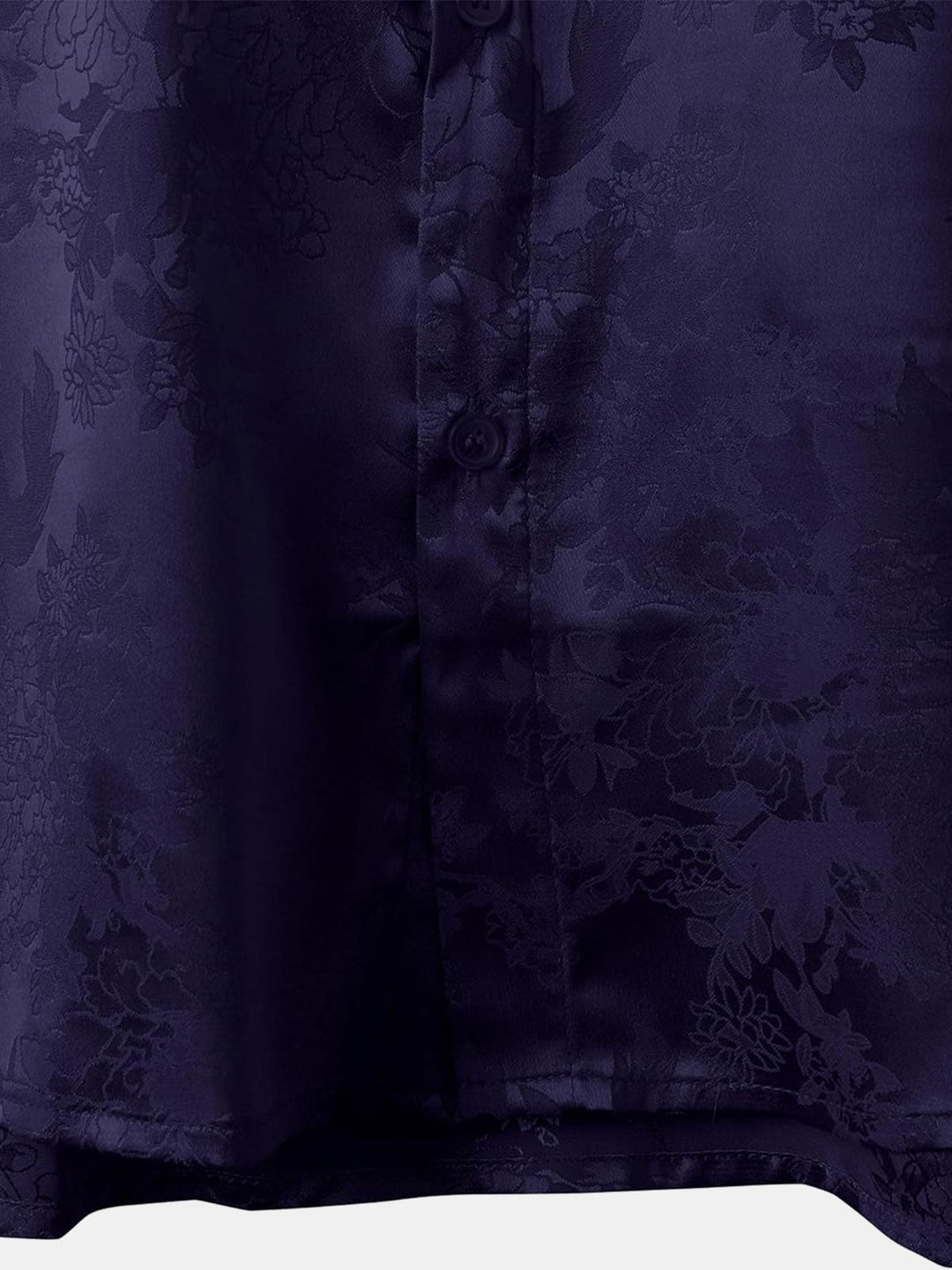 Chemise à manches courtes en satin de soie à poches et jacquard floral pour homme
