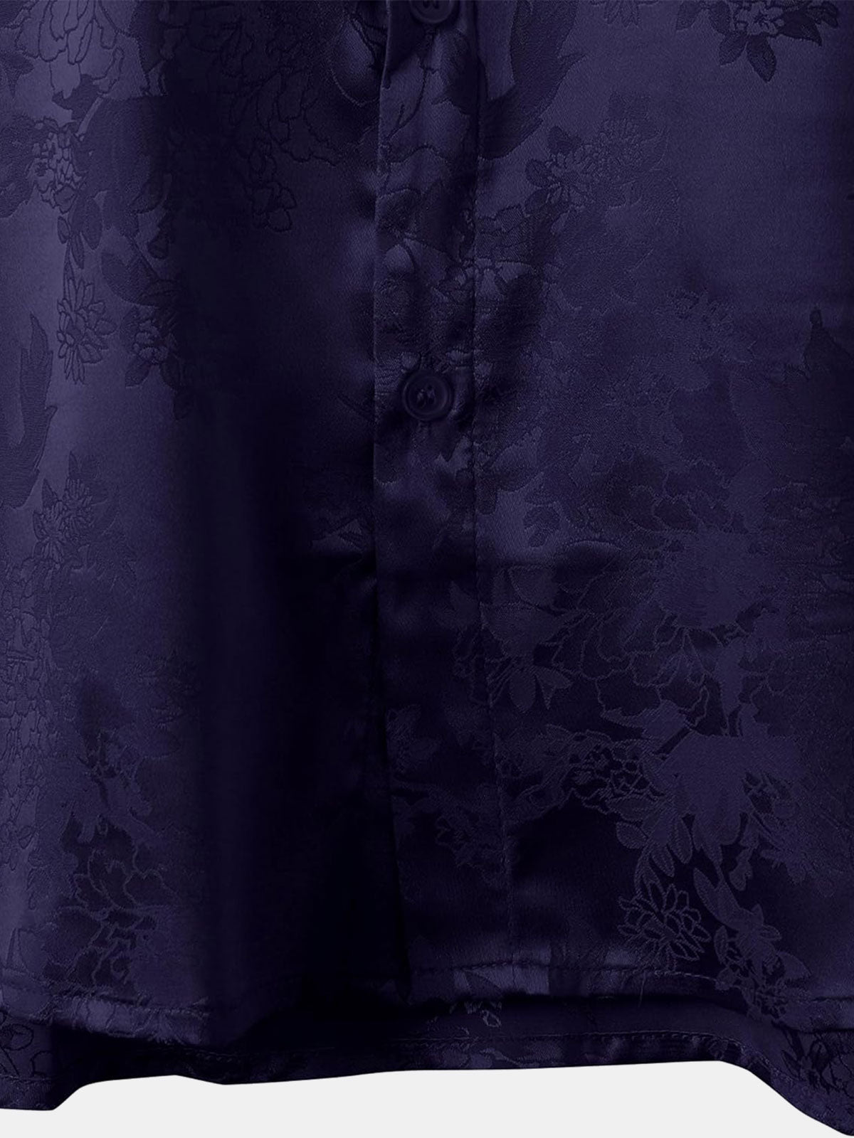 Chemise à manches courtes en satin de soie à poches et jacquard floral pour homme