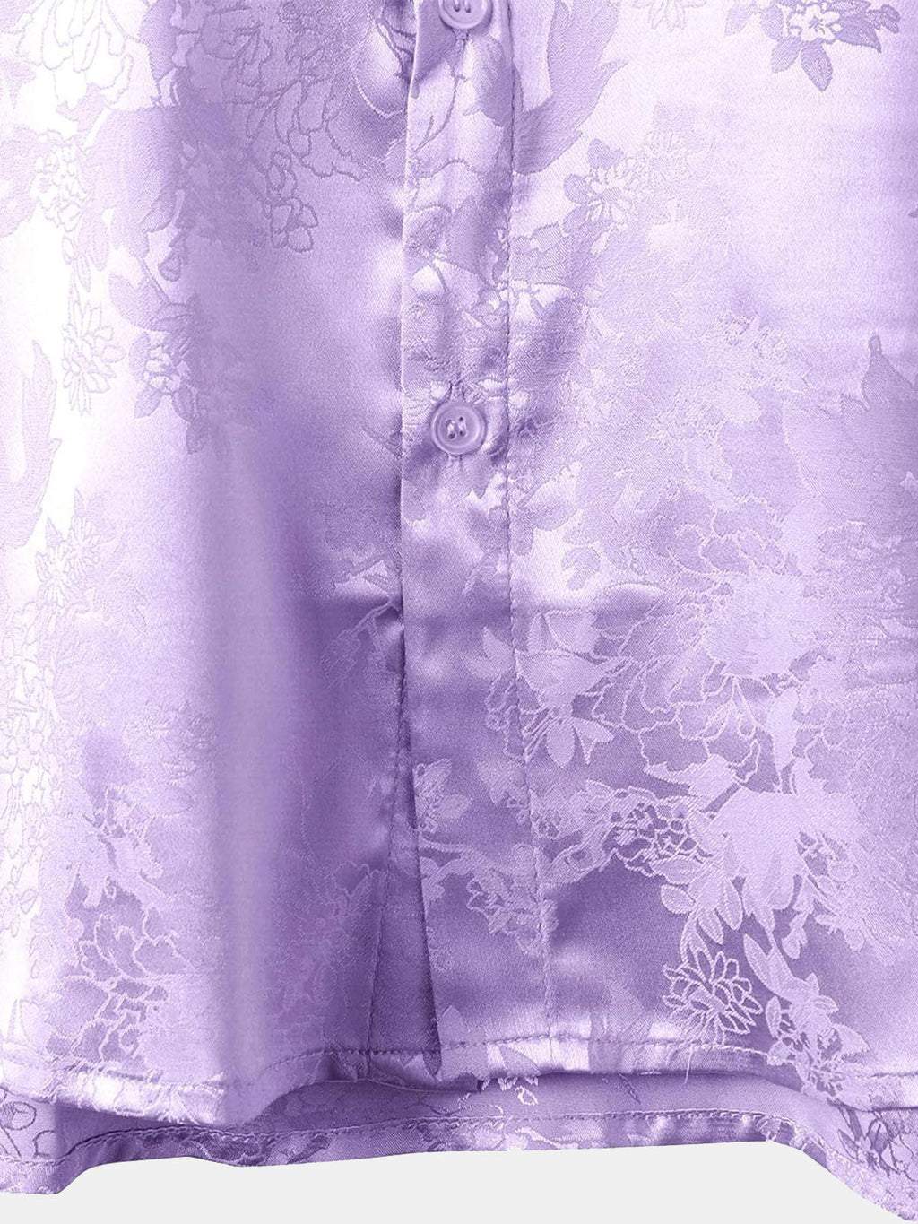 Chemise à manches courtes en satin de soie à poches et jacquard floral pour homme