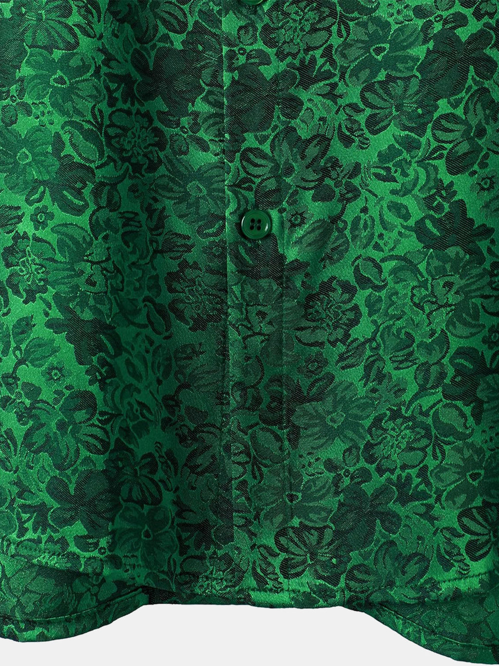 Chemise à manches courtes en satin de soie jacquard à imprimé floral pour homme