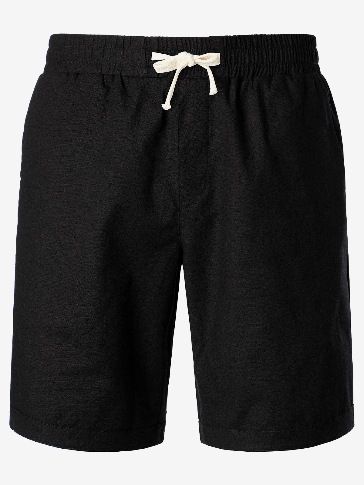 Shorts Décontractés en Coton et Lin pour Homme avec Taille Élastique
