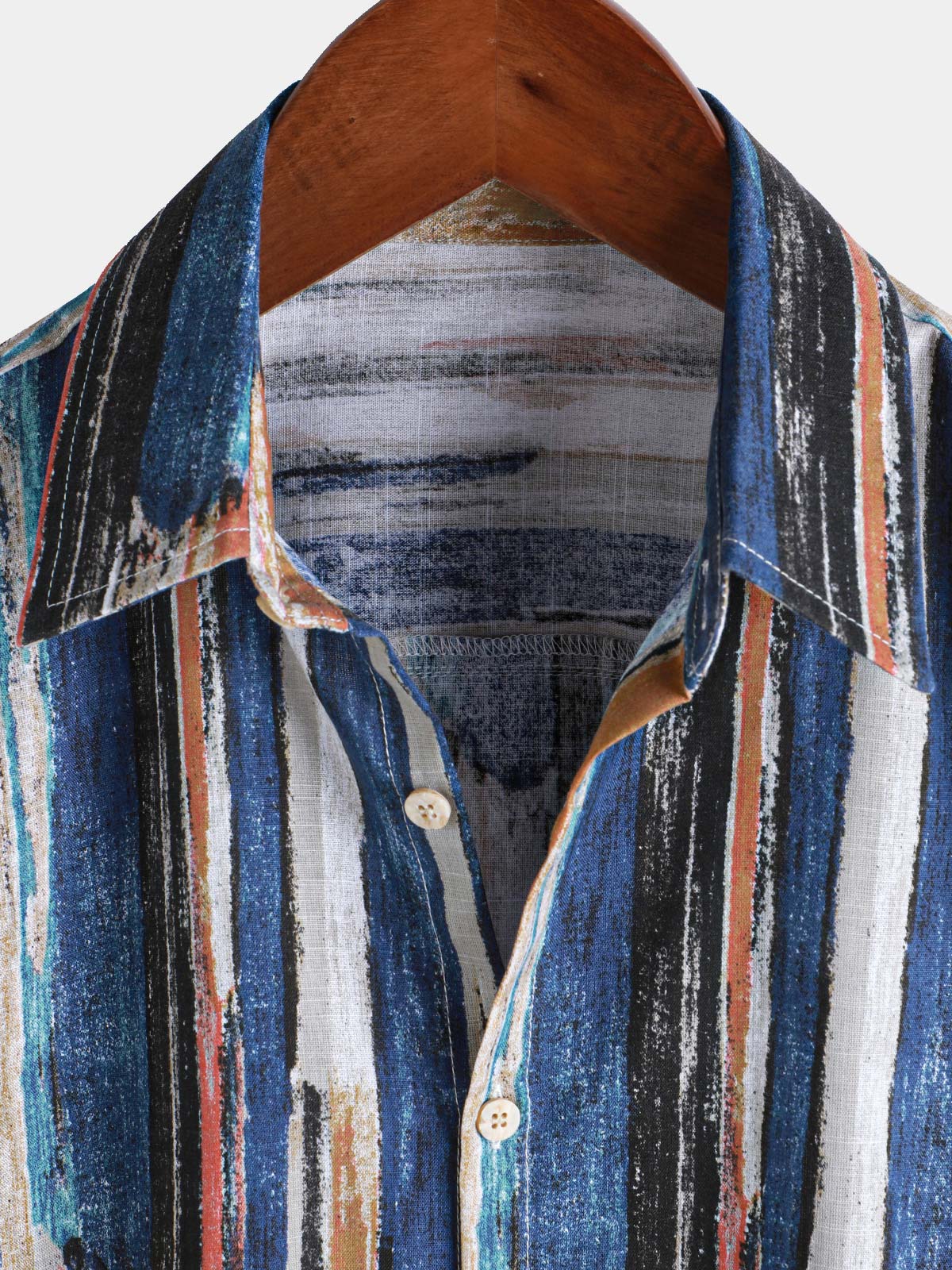 Chemise d'été hawaïenne à rayures et manches courtes pour homme