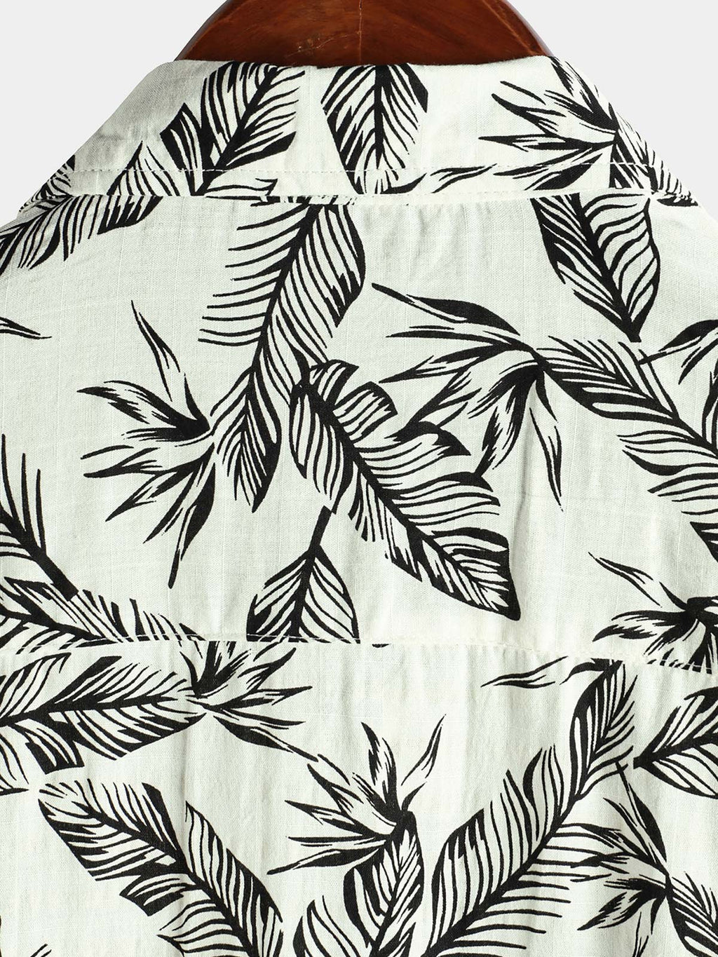 Chemise hawaïenne d'été à manches courtes pour homme, motif feuilles tropicales noires