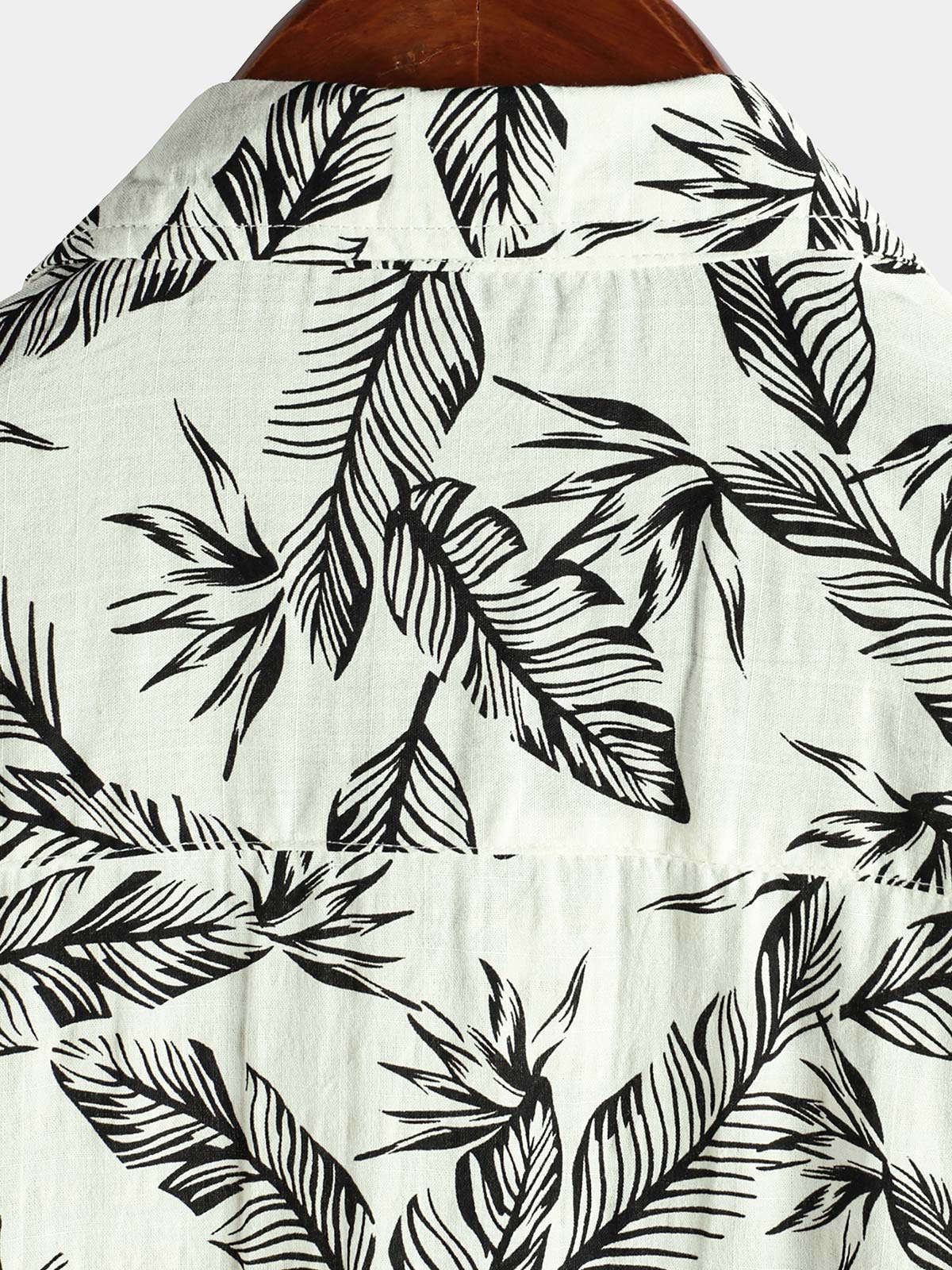 Chemise hawaïenne d'été à manches courtes pour homme, motif feuilles tropicales noires