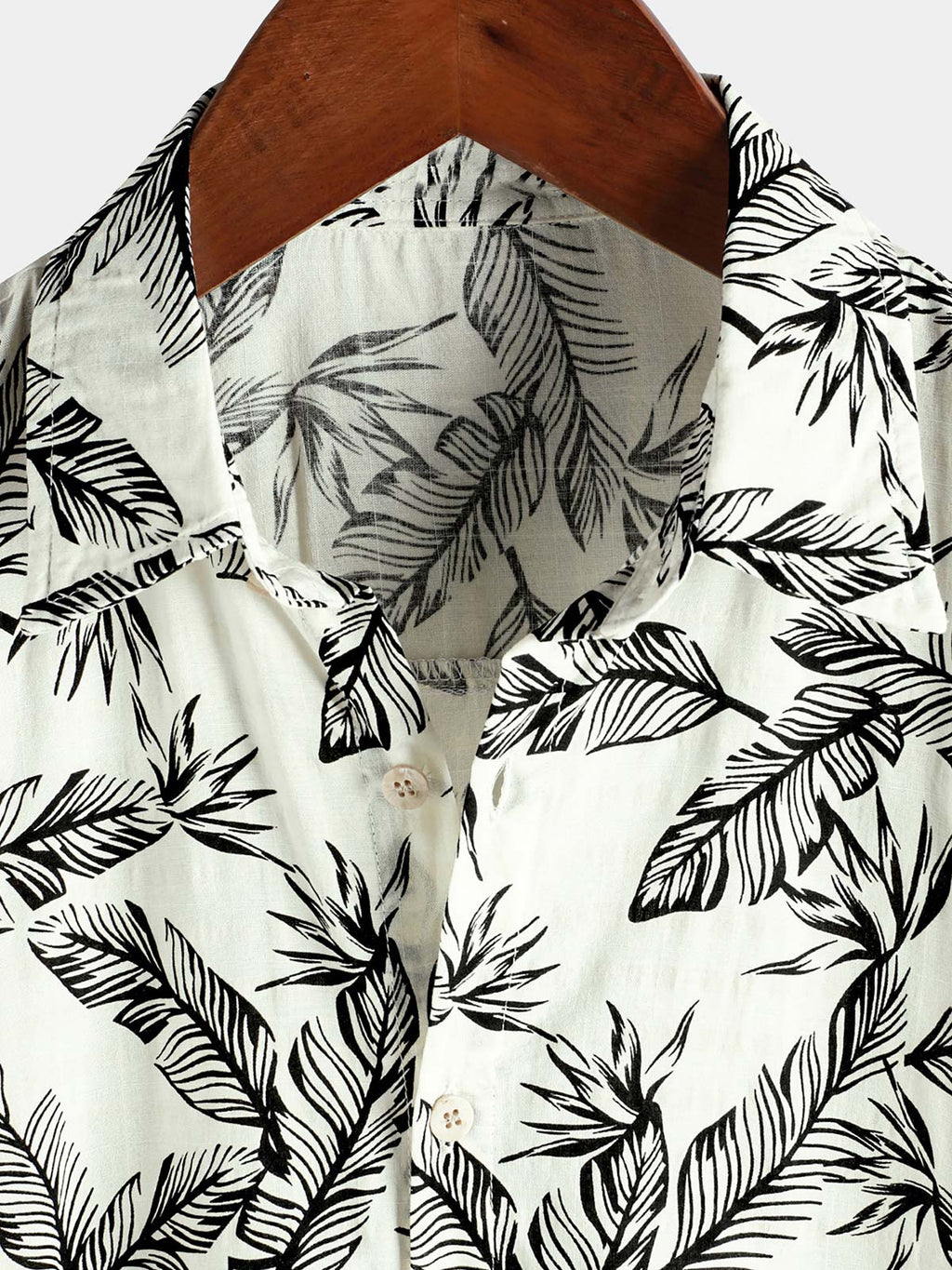 Chemise hawaïenne d'été à manches courtes pour homme, motif feuilles tropicales noires