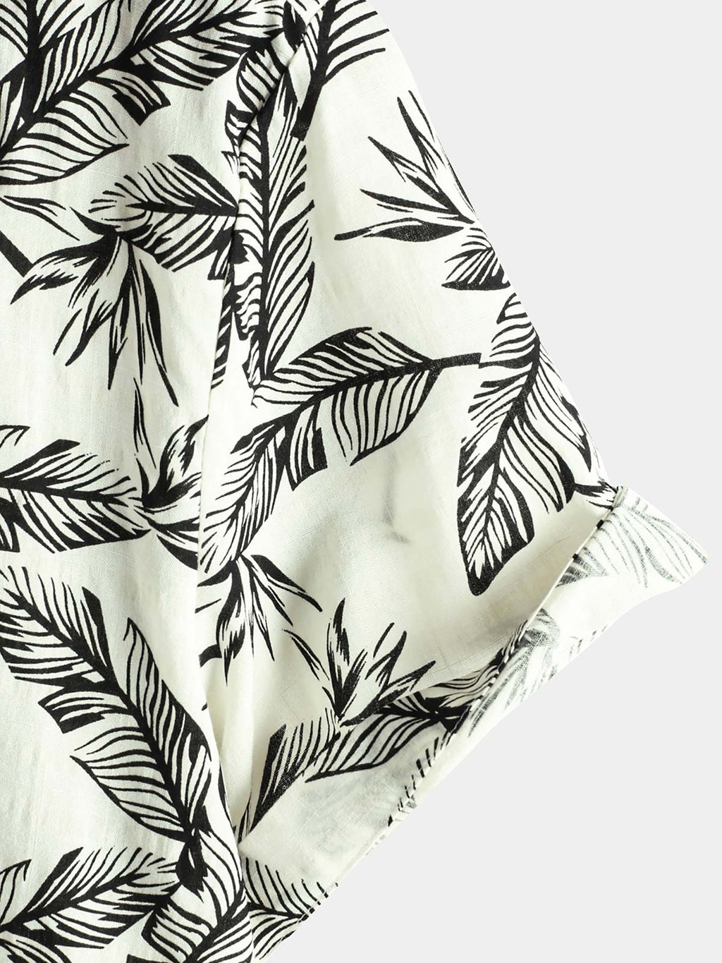 Chemise hawaïenne d'été à manches courtes pour homme, motif feuilles tropicales noires