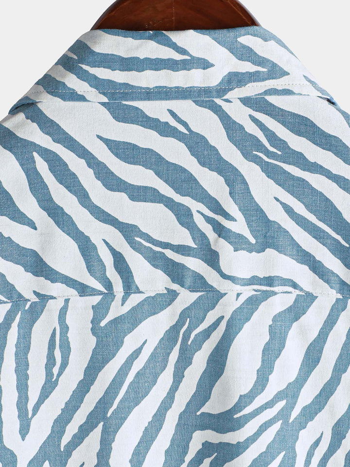 Chemise hawaïenne décontractée à manches courtes et boutons pour homme