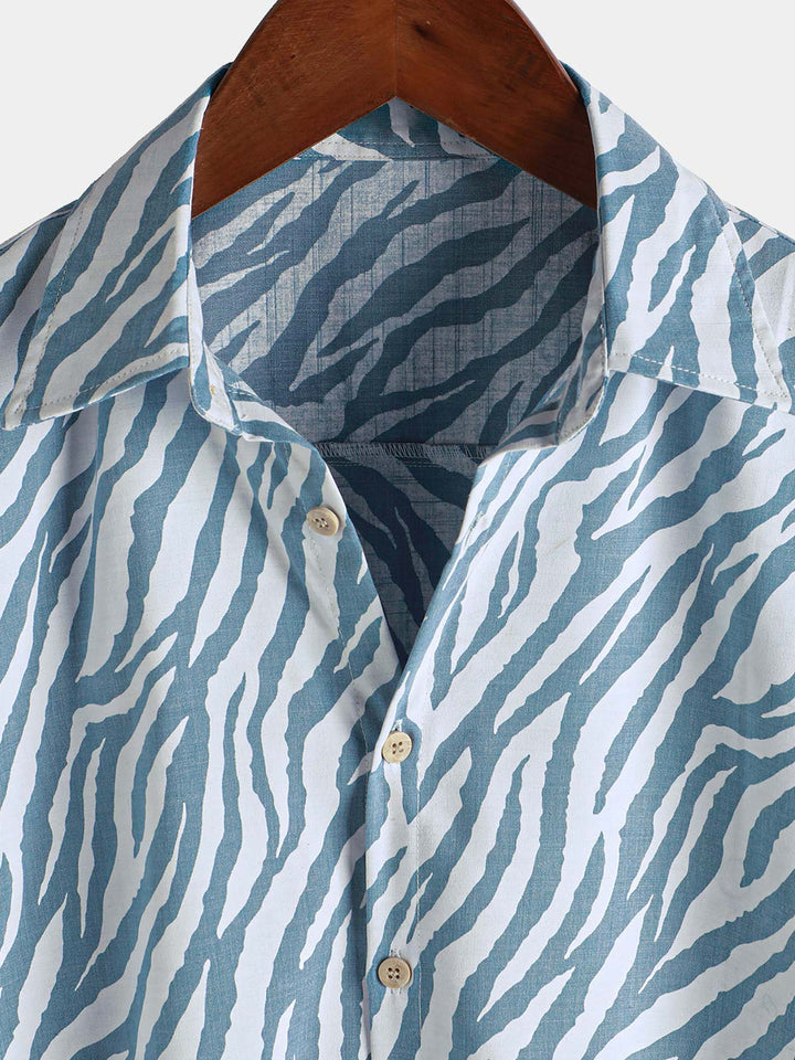 Chemise hawaïenne décontractée à manches courtes et boutons pour homme
