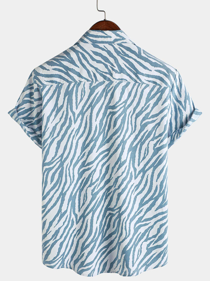 Chemise hawaïenne décontractée à manches courtes et boutons pour homme