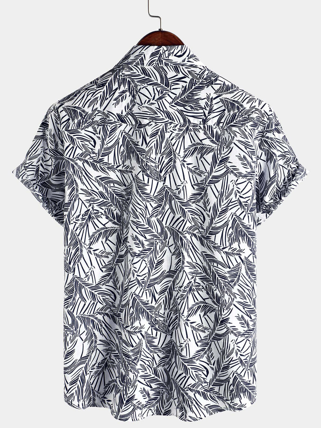 Chemise d'été boutonnée à manches courtes bleu tropical pour homme