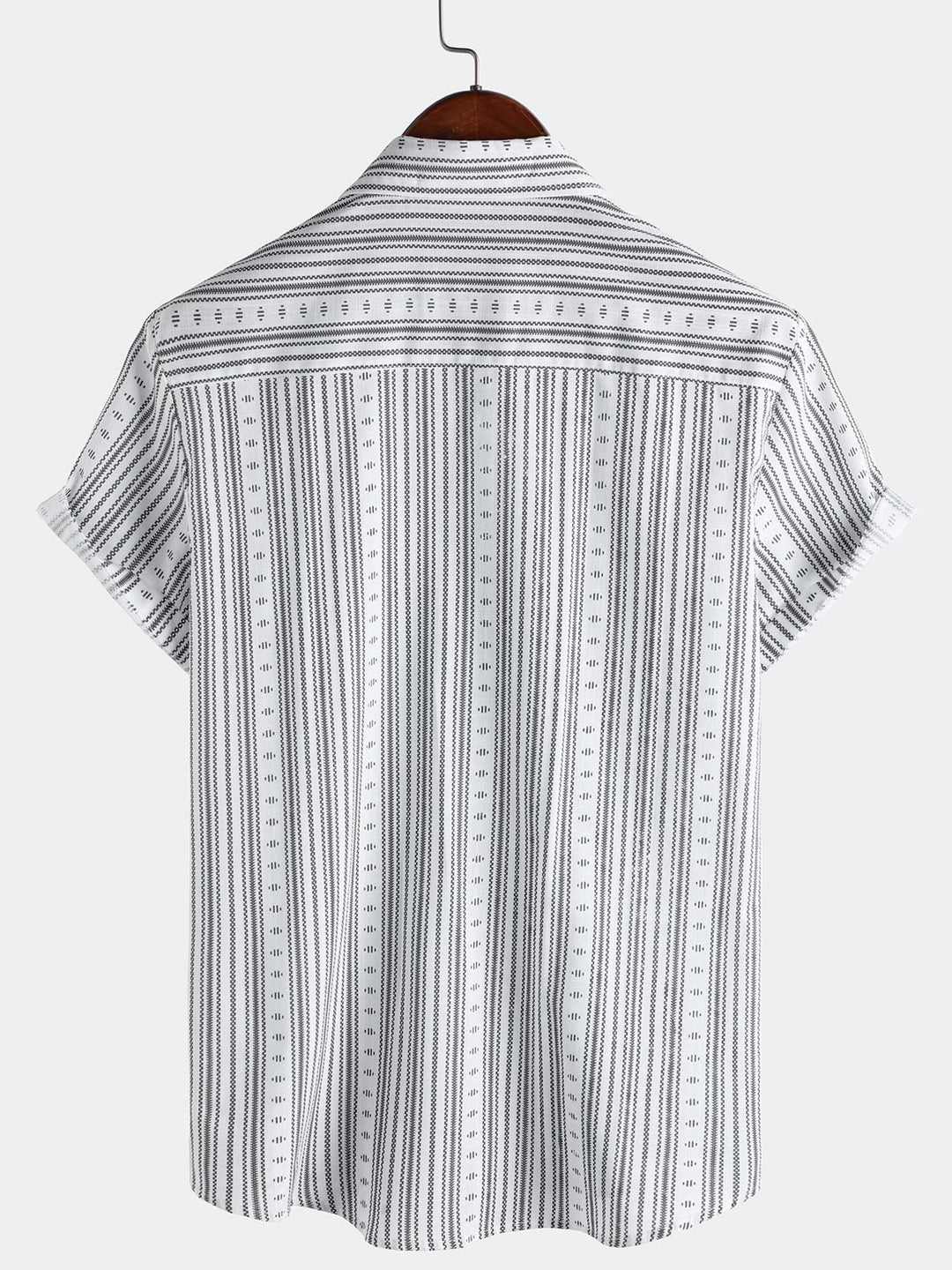 Chemise boutonnée décontractée à manches courtes et rayures pour homme