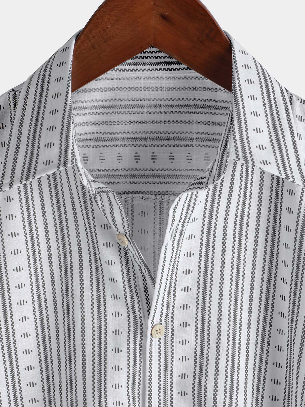 Chemise boutonnée décontractée à manches courtes et rayures pour homme