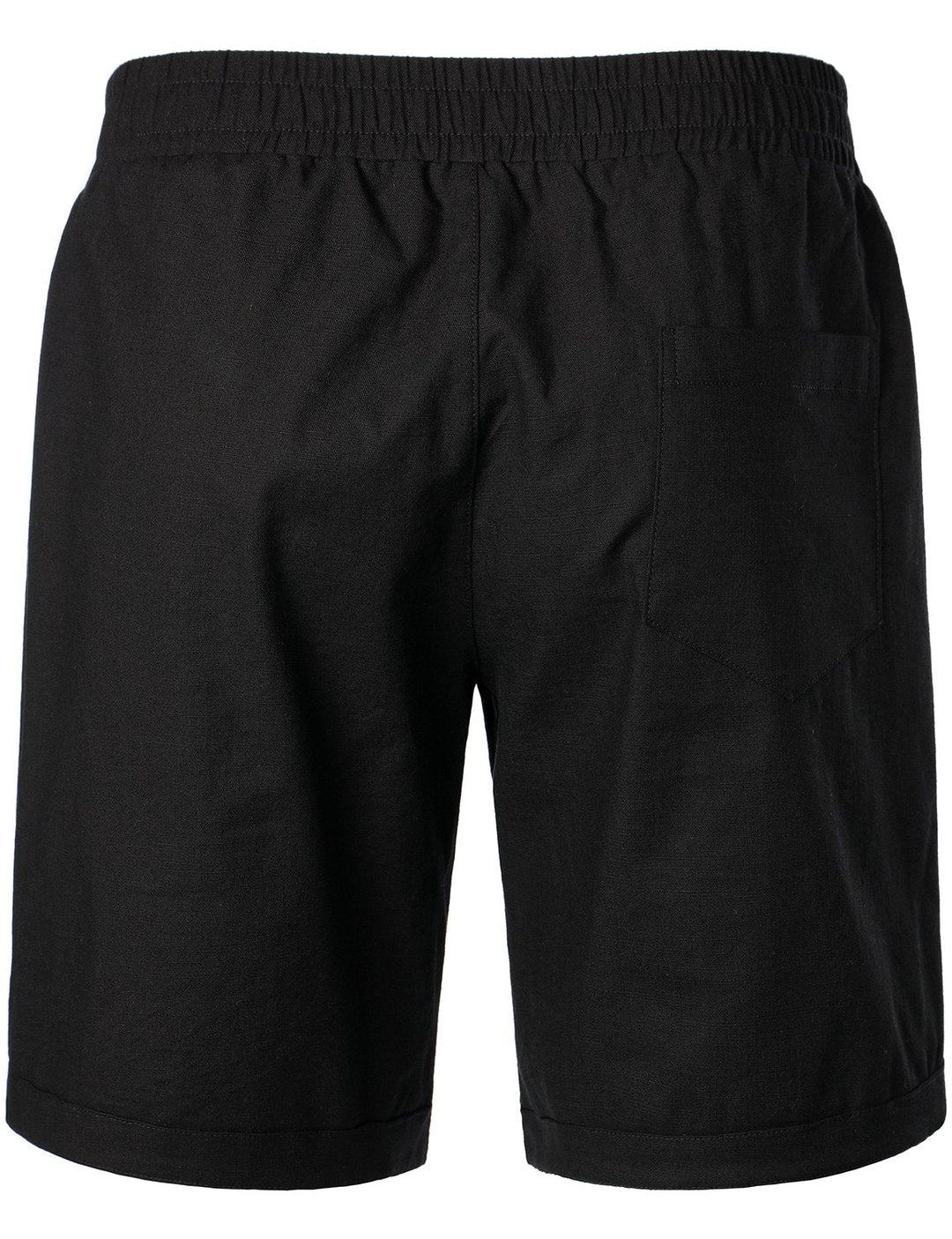 Short décontracté en lin et coton pour hommes, taille élastique, ample, couleur unie