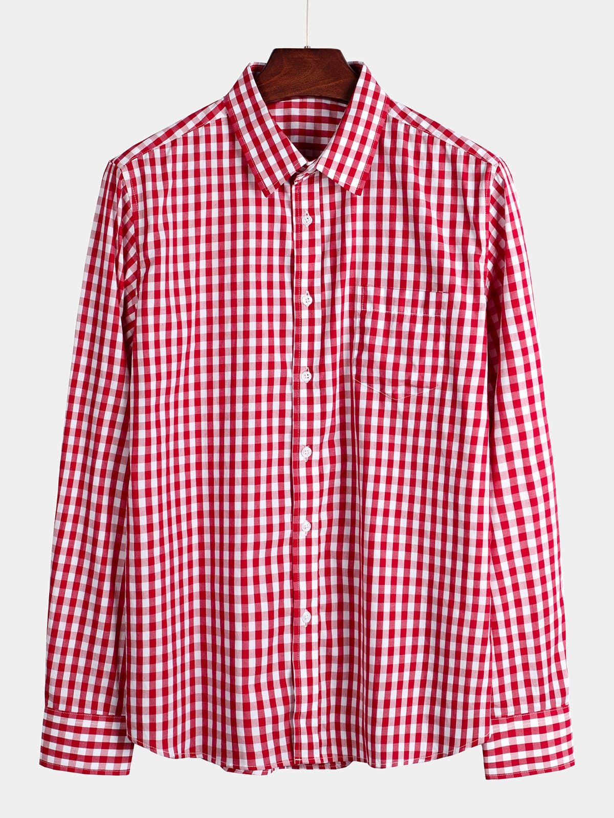 Chemise coupe classique en coton à carreaux