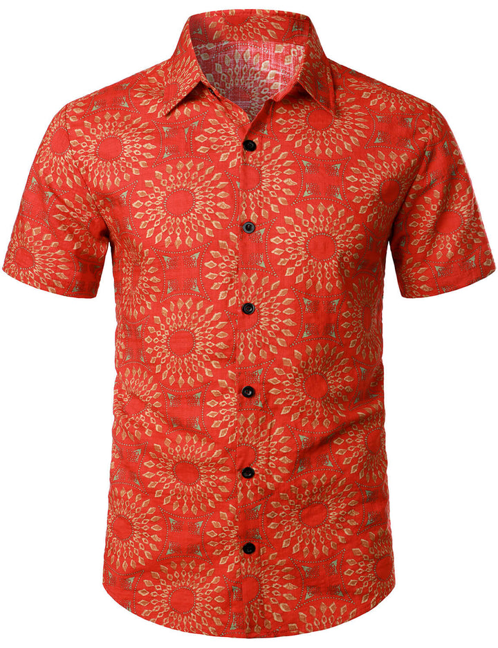 Chemise à manches courtes rétro boutonnée d&