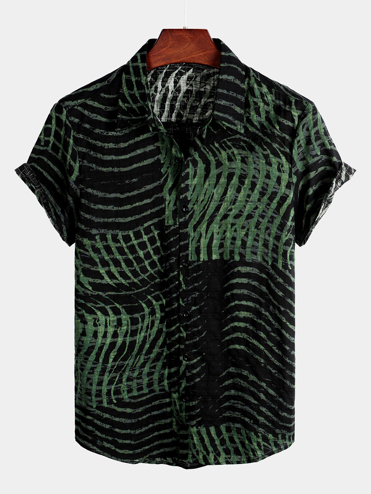 Chemise à Manches Courtes Rayée Décontractée pour Homme