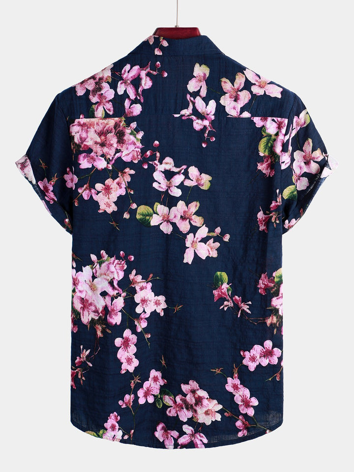 Chemise hawaïenne tropicale en coton floral pour homme