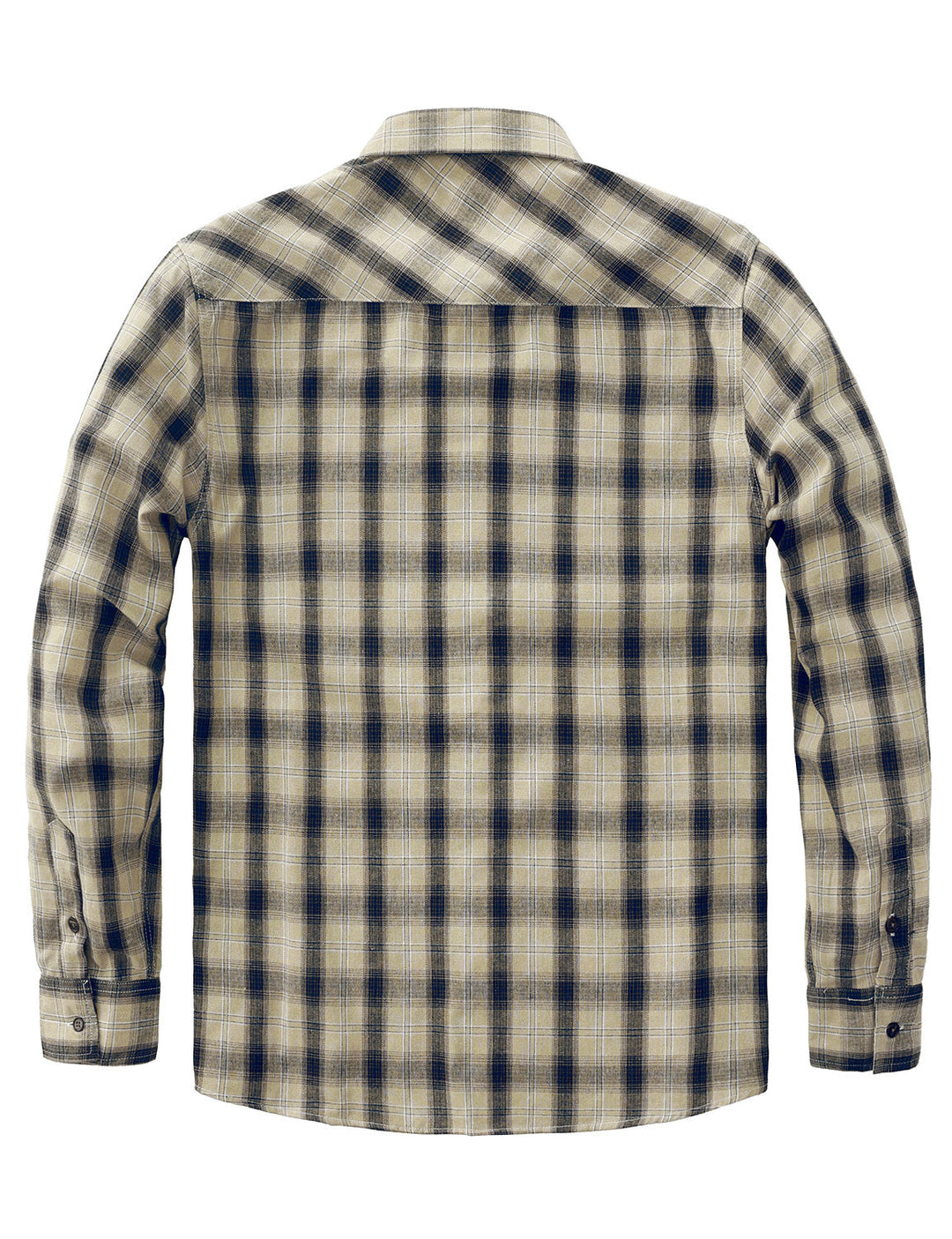 Chemise à manches longues à carreaux décontractée pour hommes avec poche rétro