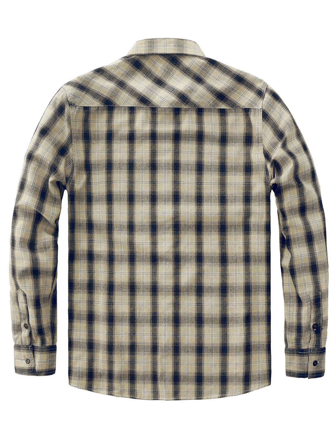 Chemise à manches longues à carreaux décontractée pour hommes avec poche rétro
