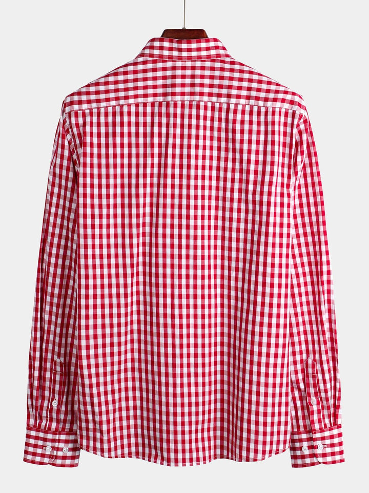 Chemise coupe classique en coton à carreaux