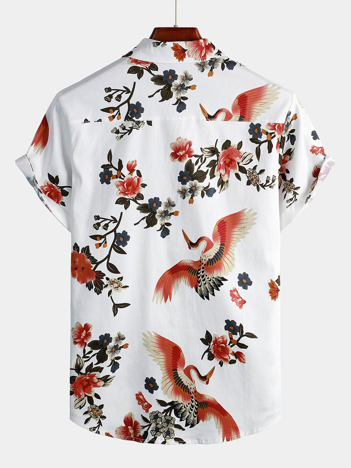 Chemise décontractée hawaïenne tropicale pour hommes
