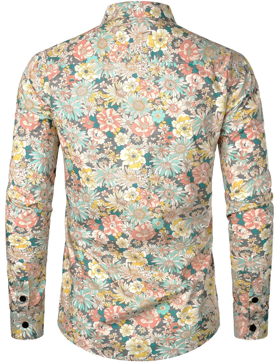 Lot de 2 |Chemise habillée à manches longues boutonnée en coton floral respirant pour hommes