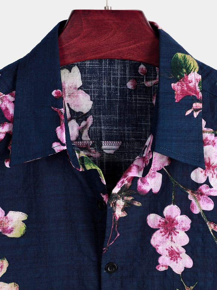 Chemise hawaïenne tropicale en coton floral pour homme