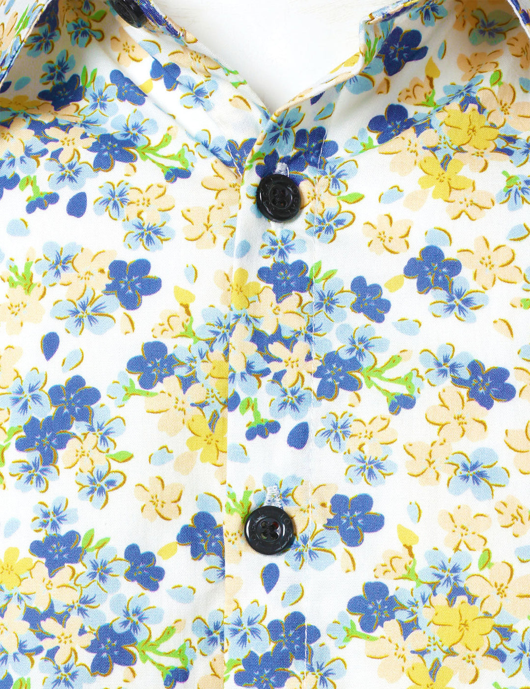 Chemise à manches longues en coton respirant blanc à imprimé floral pour homme