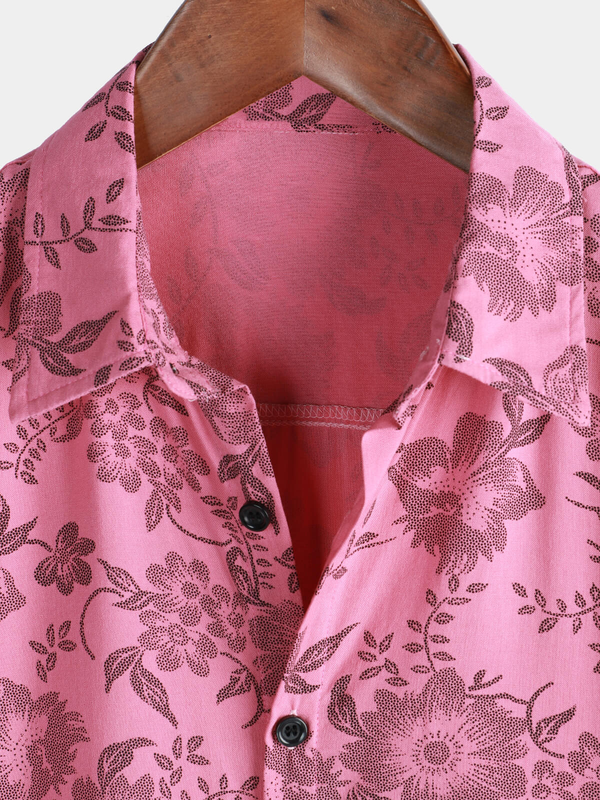 Chemise à Manches Courtes Hawaïenne Vintage à Fleurs Roses pour Homme