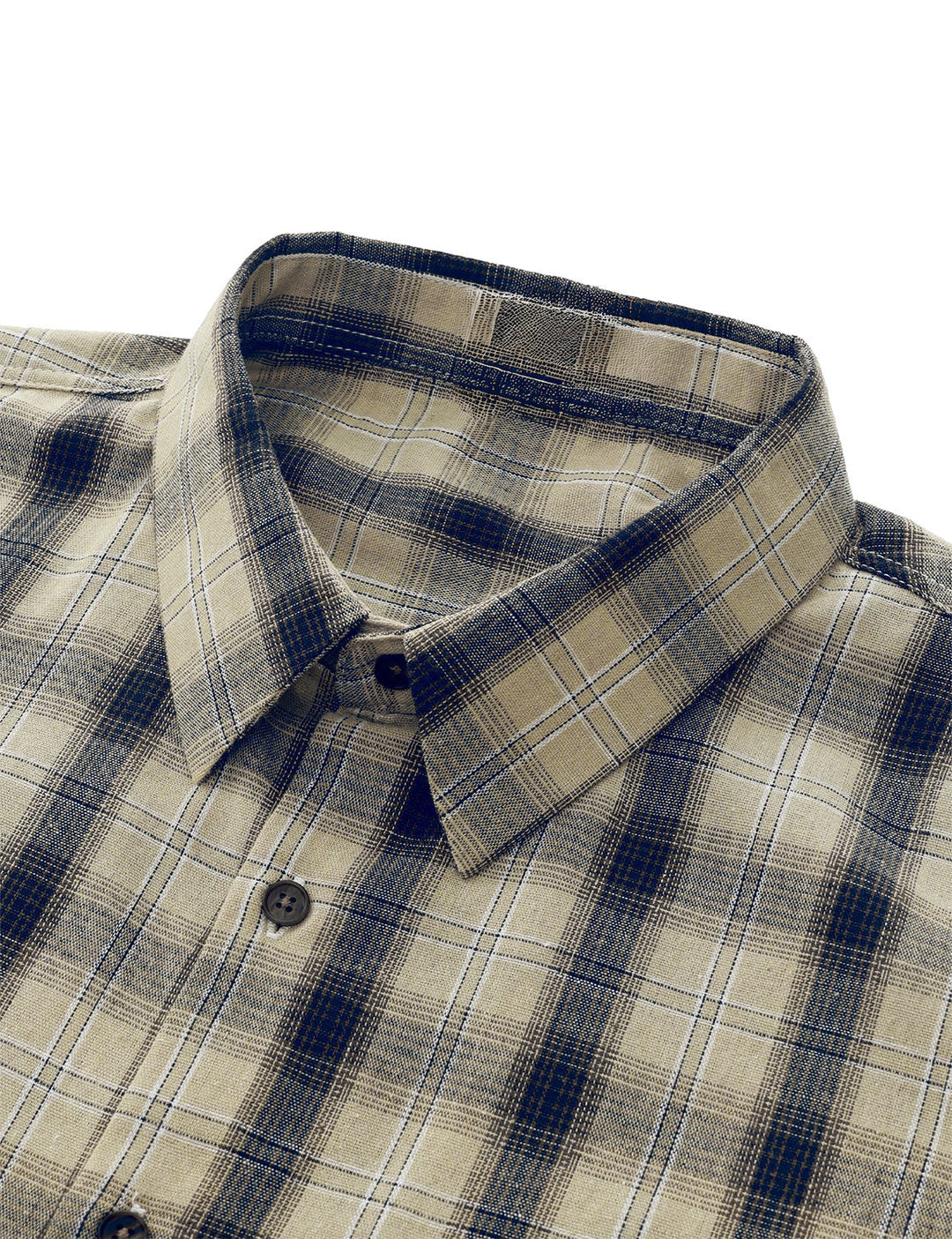 Chemise à manches longues à carreaux décontractée pour hommes avec poche rétro