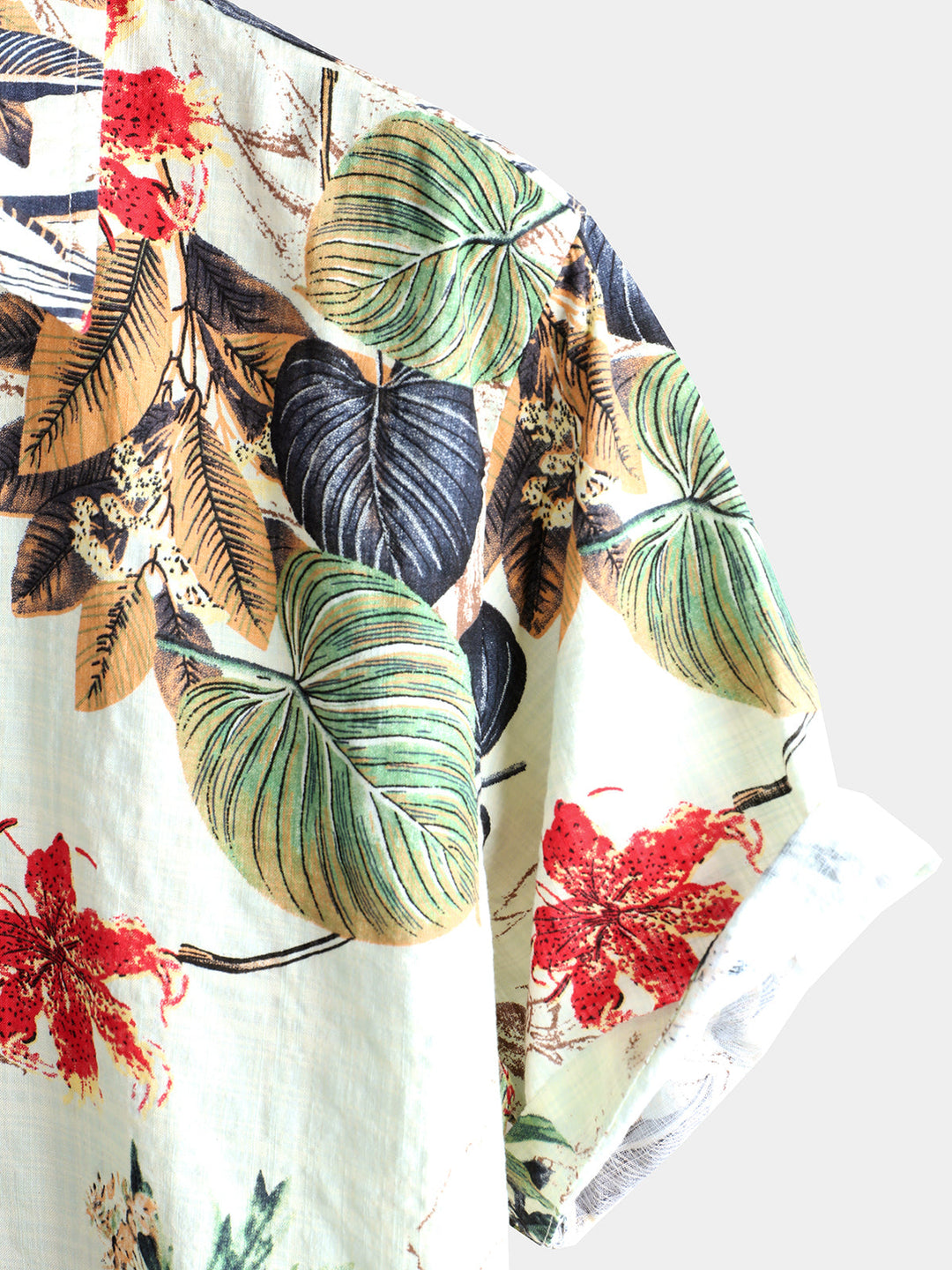 Chemise hawaïenne tropicale en coton à fleurs pour hommes
