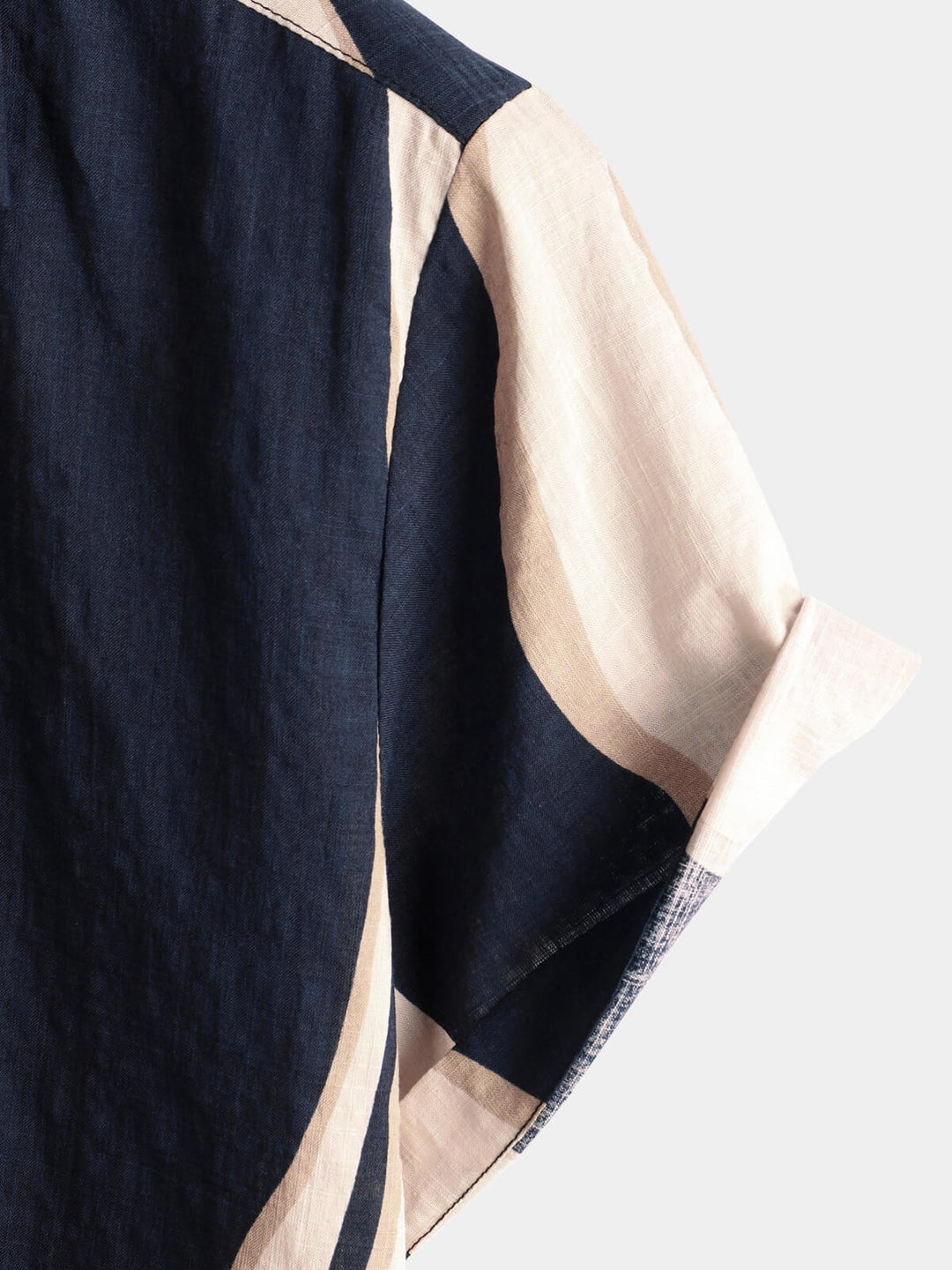 Chemise à manches courtes boutonnée bleu marine à rayures décontractées pour hommes