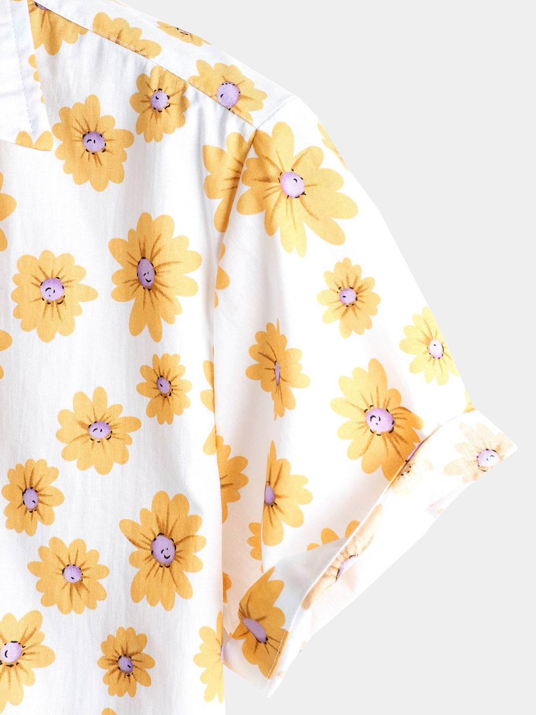 Chemise à fleurs hawaïennes tropicales en coton à imprimé marguerites pour hommes