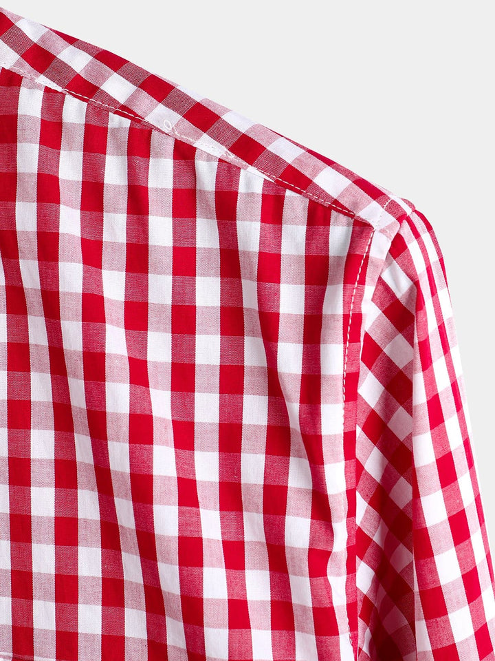 Chemise coupe classique en coton à carreaux