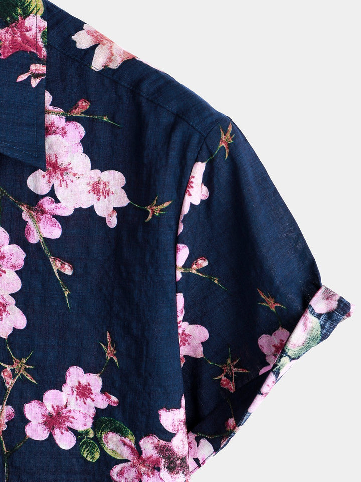 Chemise hawaïenne tropicale en coton floral pour homme