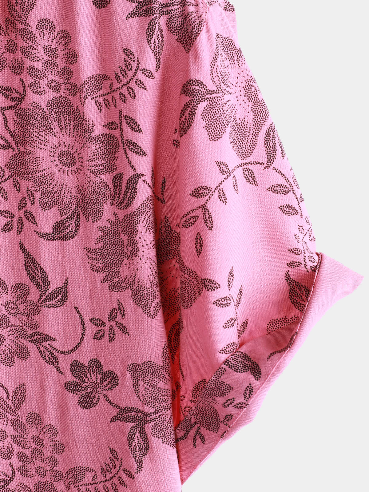 Chemise hawaïenne à manches courtes et boutons respirants à imprimé floral rose pour homme