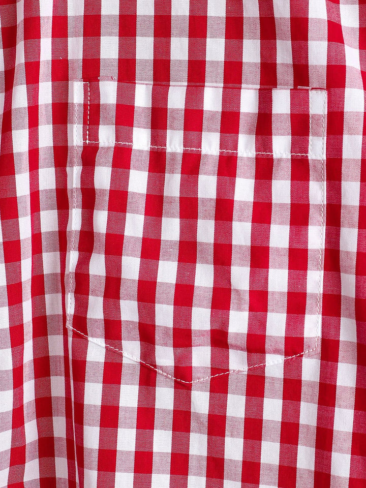 Chemise coupe classique en coton à carreaux