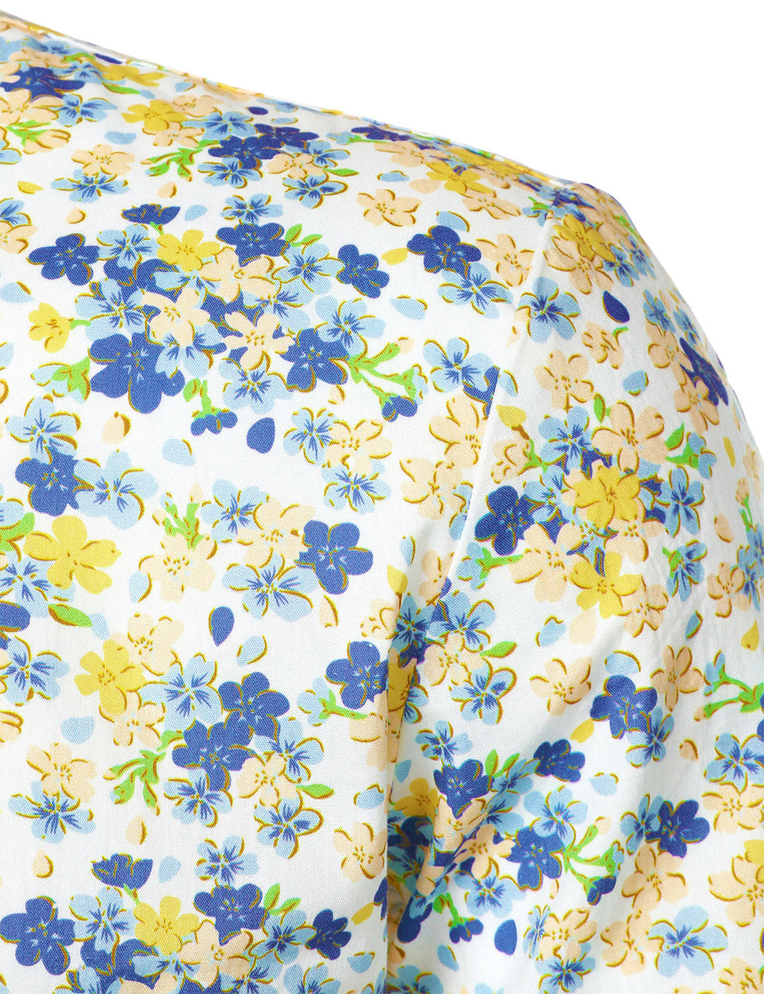 Chemise à manches longues en coton respirant blanc à imprimé floral pour homme
