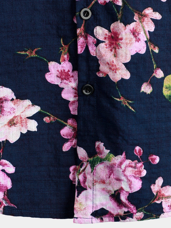 Chemise hawaïenne tropicale en coton floral pour homme