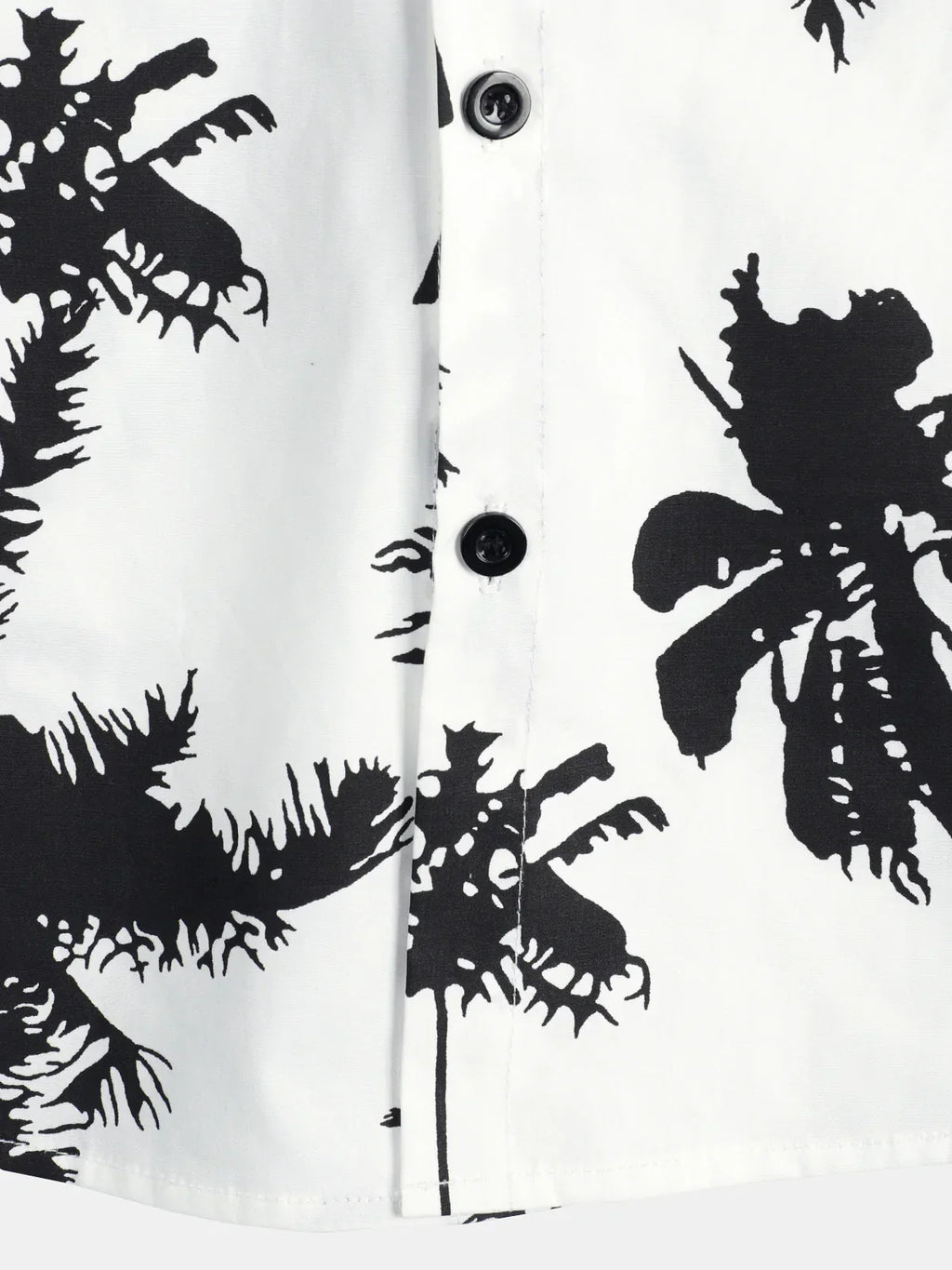 Chemise d'Été à Manches Courtes Hawaïenne Blanche avec Imprimé de Palmier Tropical pour Homme