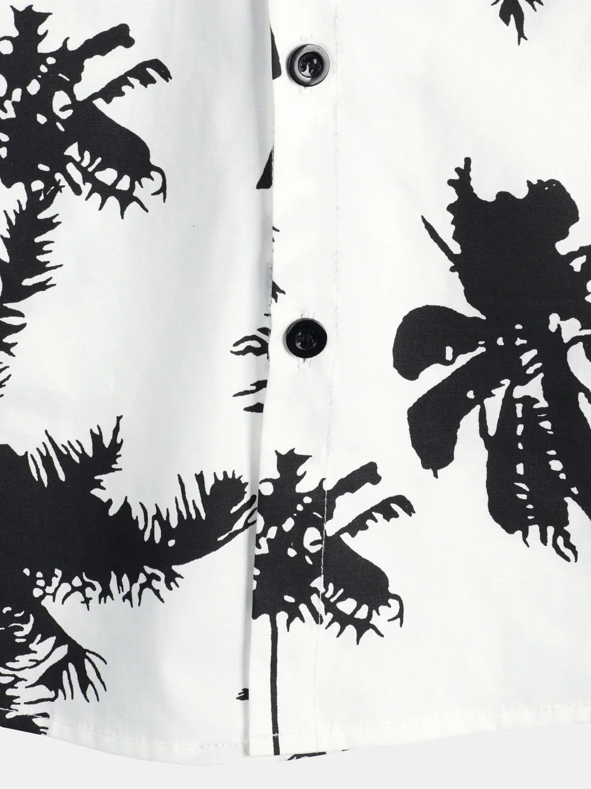 Chemise d'Été à Manches Courtes Hawaïenne Blanche avec Imprimé de Palmier Tropical pour Homme