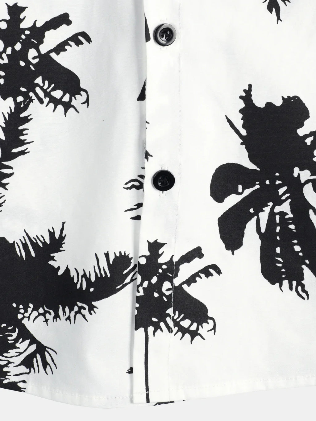 Chemise hawaïenne à manches courtes en coton blanc à imprimé palmiers tropicaux pour hommes